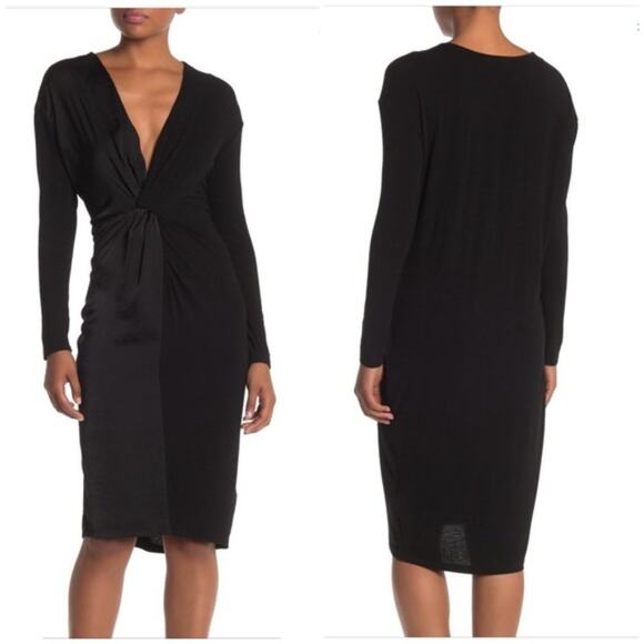 BCBG Maxazria Twist front Two-Tone Black Dress XS - Picture 1 of 10